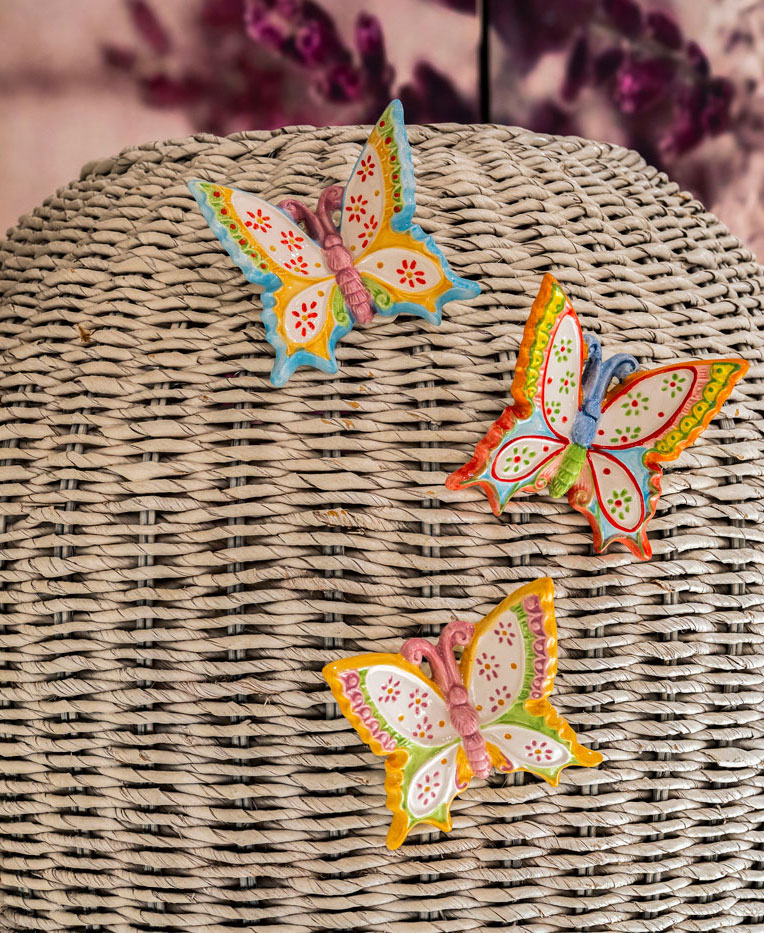farfalle di ceramica da parete